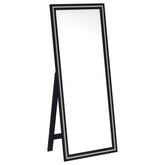 Best Furniture Outlet - Coaster - Windrose 28 x 67 Inch Tempered LED Standing Mirror Black - 960962